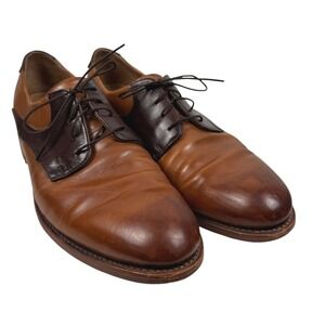 Johnston & Murphy Mens 11‎ M Brown Leather Lace Up Oxford Dress Shoes Two-Tone